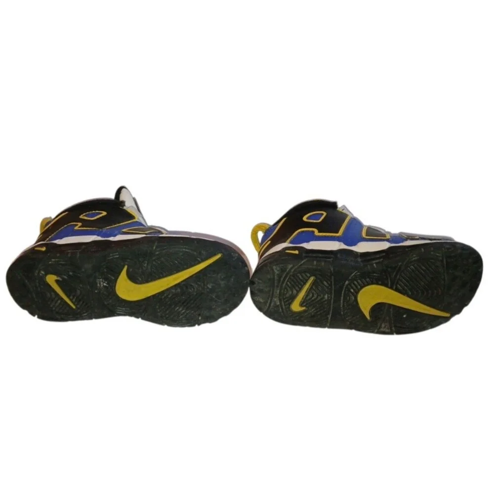 Nike Air Shoes Toddler Baby Blue Yellow Uptempo Peace Love Size 8C